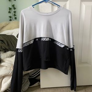 Black and white adidas crop top